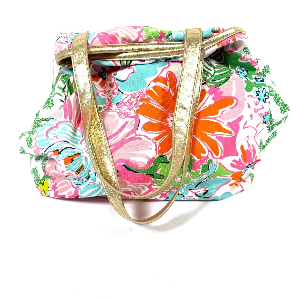 Lilly Pulitzer for Target Nosie Posey Tote Bag with Gold Shoulder Straps